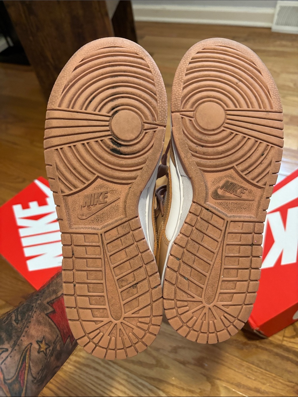 Nike Dunk Low Rose Whisper and White Casual Sneakers - Picture 8 of 10
